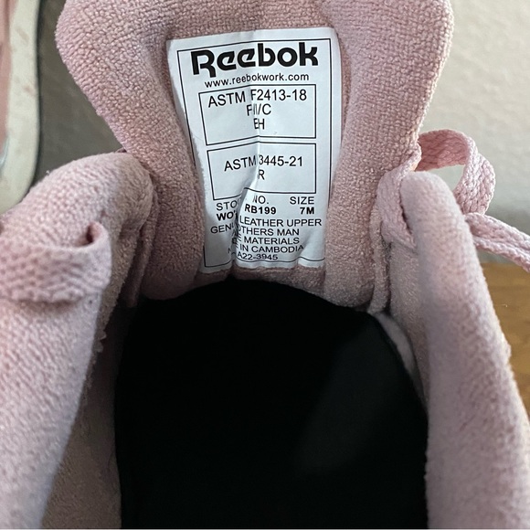 Reebok Harman Women's size 7 M Pink Suede Classic Work Shoes composite Toe - Picture 7 of 15